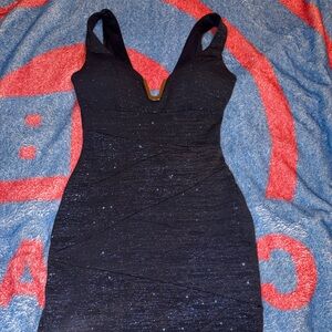 Emerald Sundae Navy Glitter Mini Dress